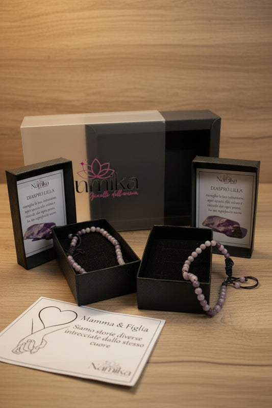 Bracciali MADRE E FIGLIA in Pietre Naturali – Inclusa confezione regalo NAMIKA