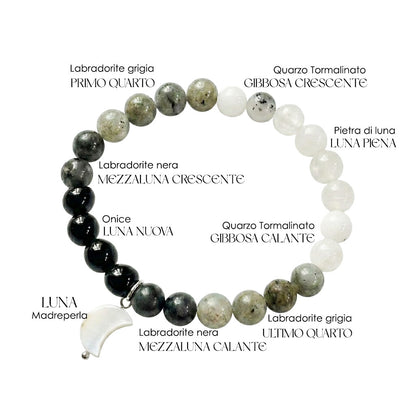 Bracciale LUNARIA - bracciale con pietre naturali e fasi lunari NAMIKA