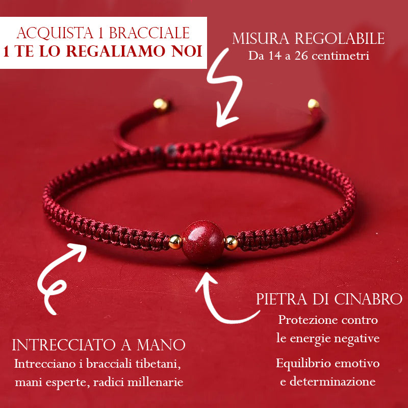 Bracciale FILO ROSSO con pietra di cinabro NAMIKA