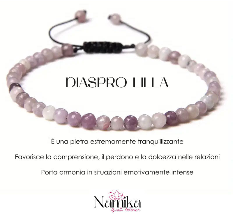 Bracciale DIASPRO LILLA mm.4 regolabile NAMIKA