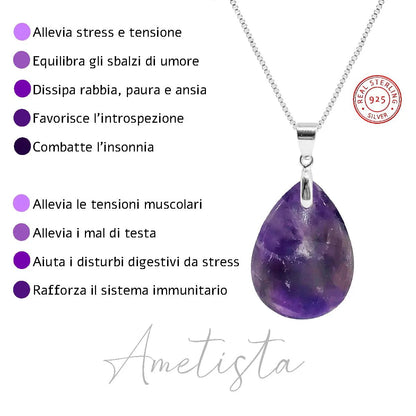 Collana in argento con pietra naturale NAMIKA