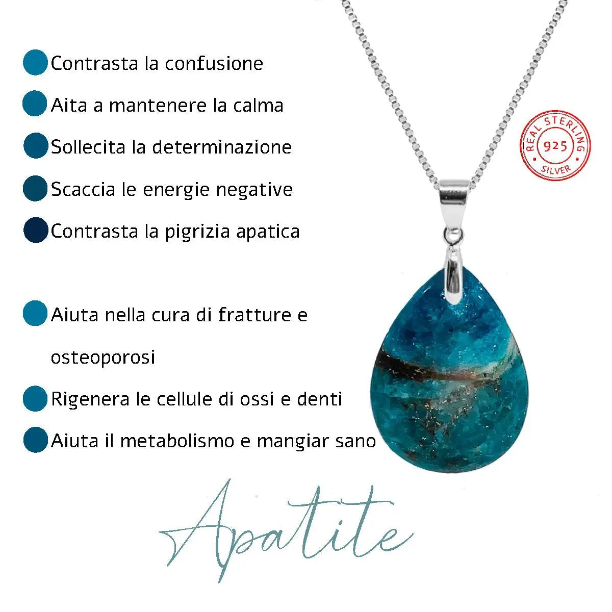 Collana in argento con pietra naturale NAMIKA