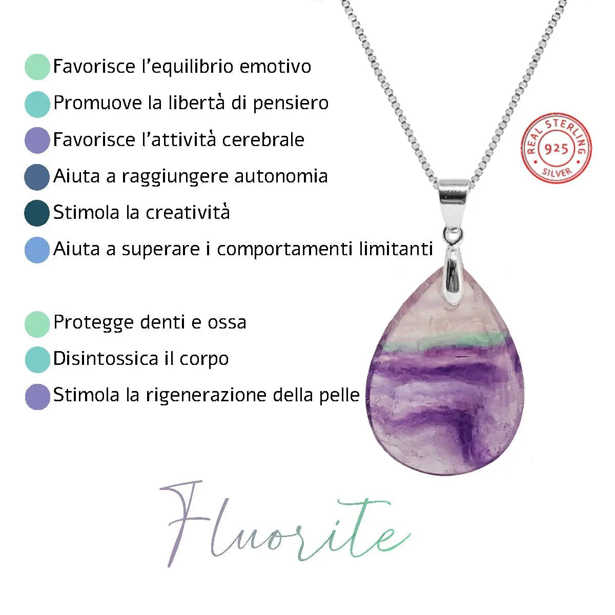 Collana in argento con pietra naturale NAMIKA