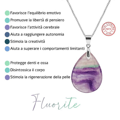 Collana in argento con pietra naturale NAMIKA