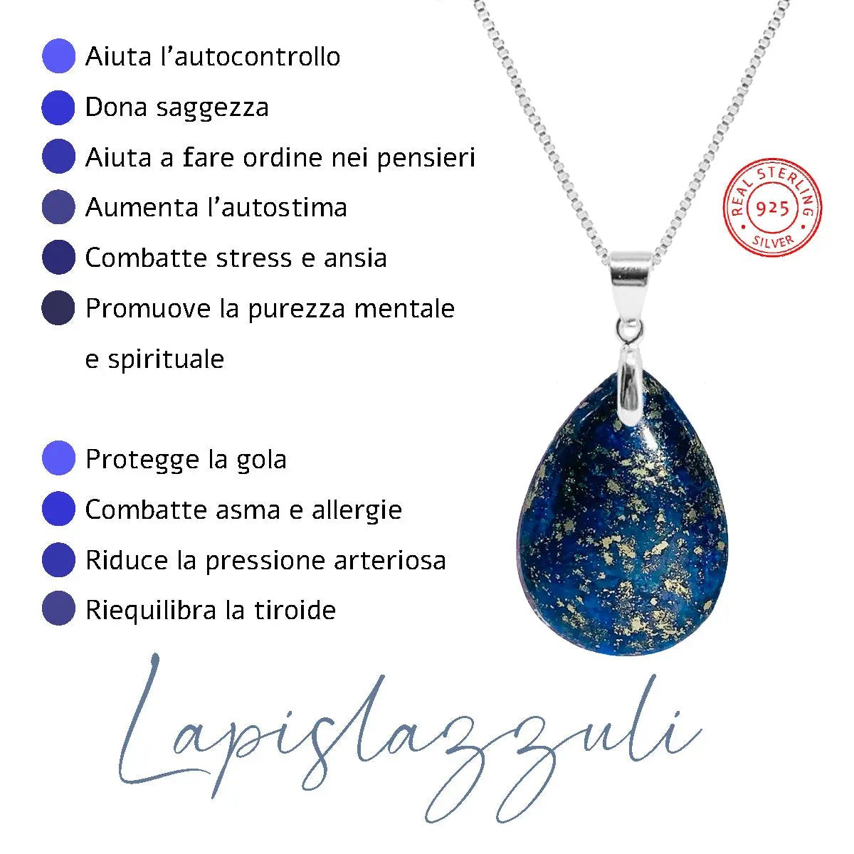 Collana in argento con pietra naturale NAMIKA