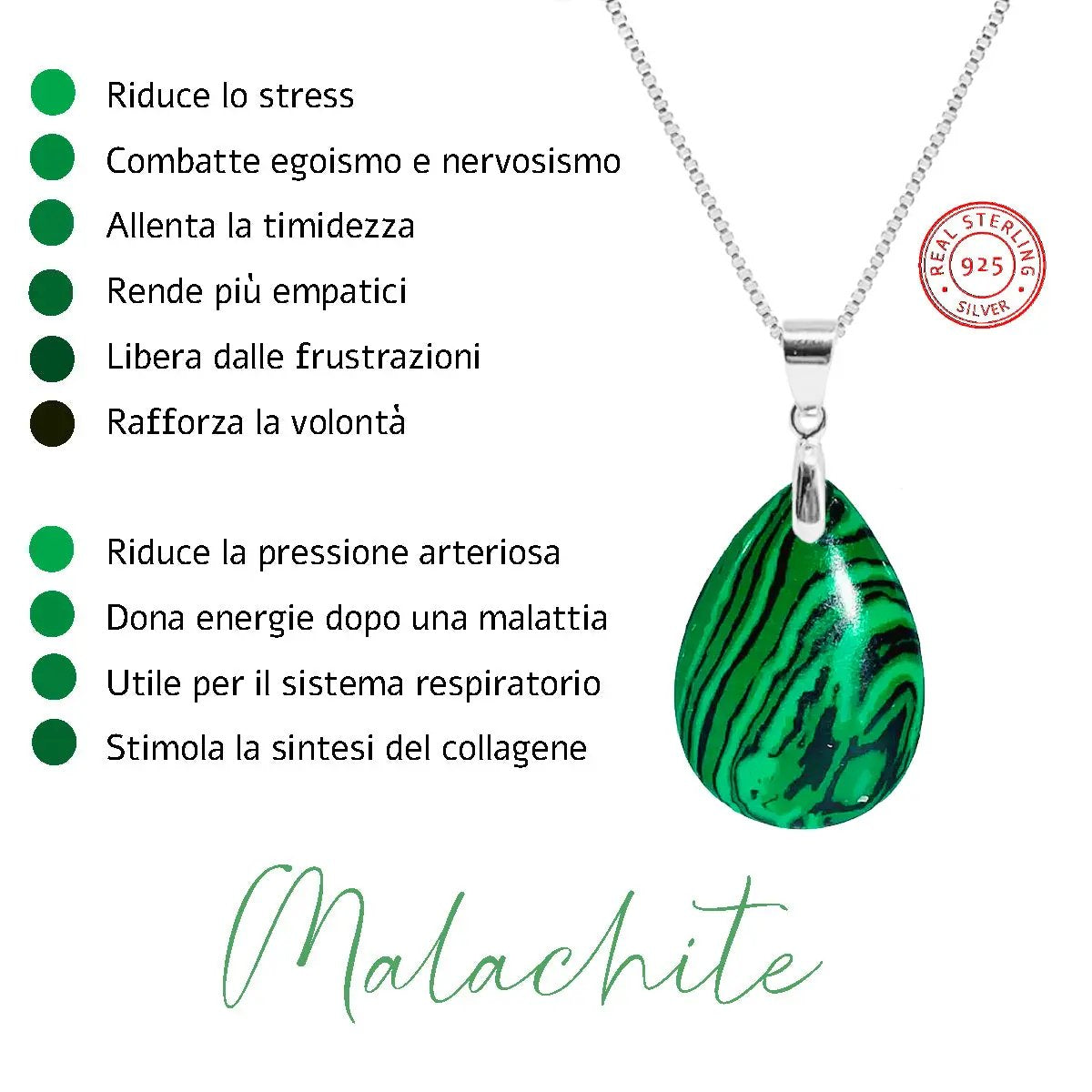 Collana in argento con pietra naturale NAMIKA