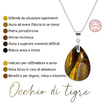 Collana in argento con pietra naturale NAMIKA