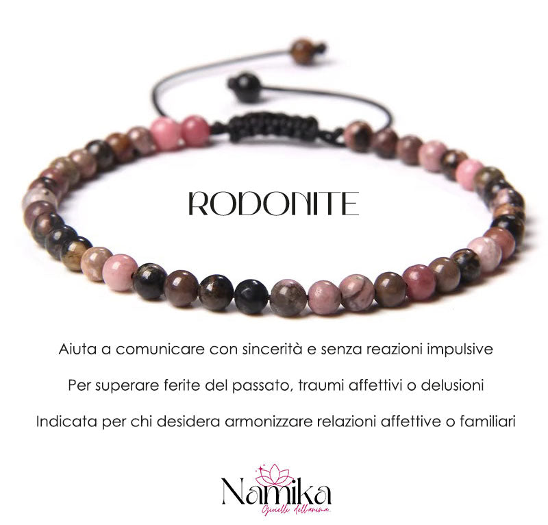 Bracciale RODONITE mm.4 regolabile NAMIKA