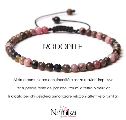 Bracciale RODONITE mm.4 regolabile NAMIKA