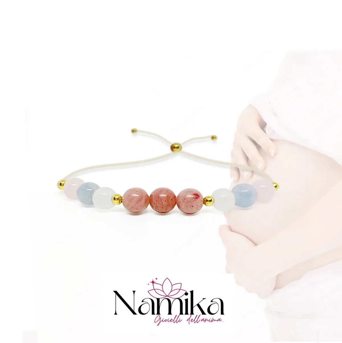 Braccialetto MOM con Pietre Naturali per GRAVIDANZA E FERTILITA' NAMIKA