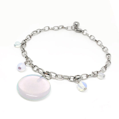 Bracciale LUNA PIENA con pietra di luna e acciaio inossidabile NAMIKA