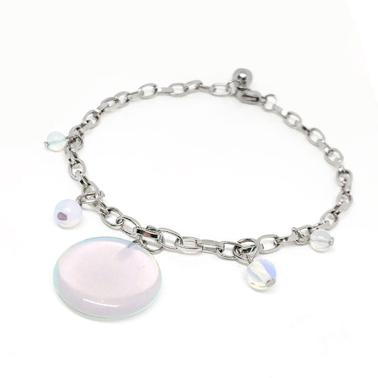Bracciale LUNA PIENA con pietra di luna e acciaio inossidabile NAMIKA