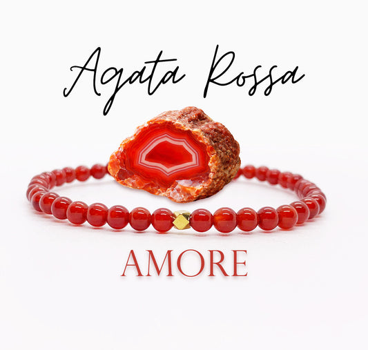 Bracciale AGATA ROSSA e acciaio inossidabile NAMIKA