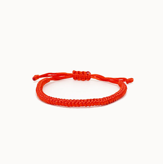 Bracciale portafortuna annodato rosso , misura regolabile NAMIKA