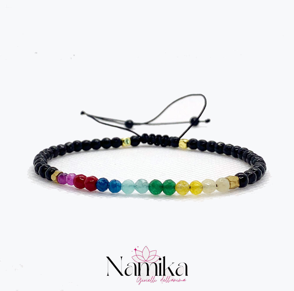 Bracciale CHAKRA con perline naturali semi preziose NAMIKA