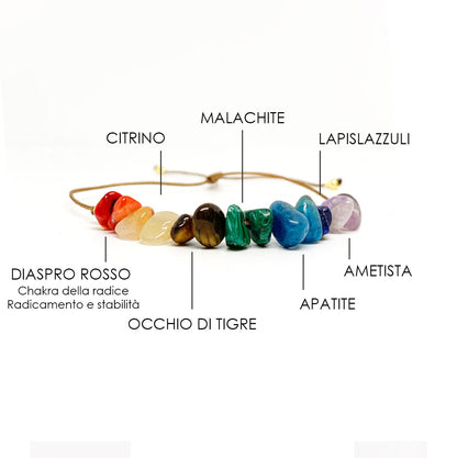 Bracciale CHAKRA con perline naturali semi preziose NAMIKA