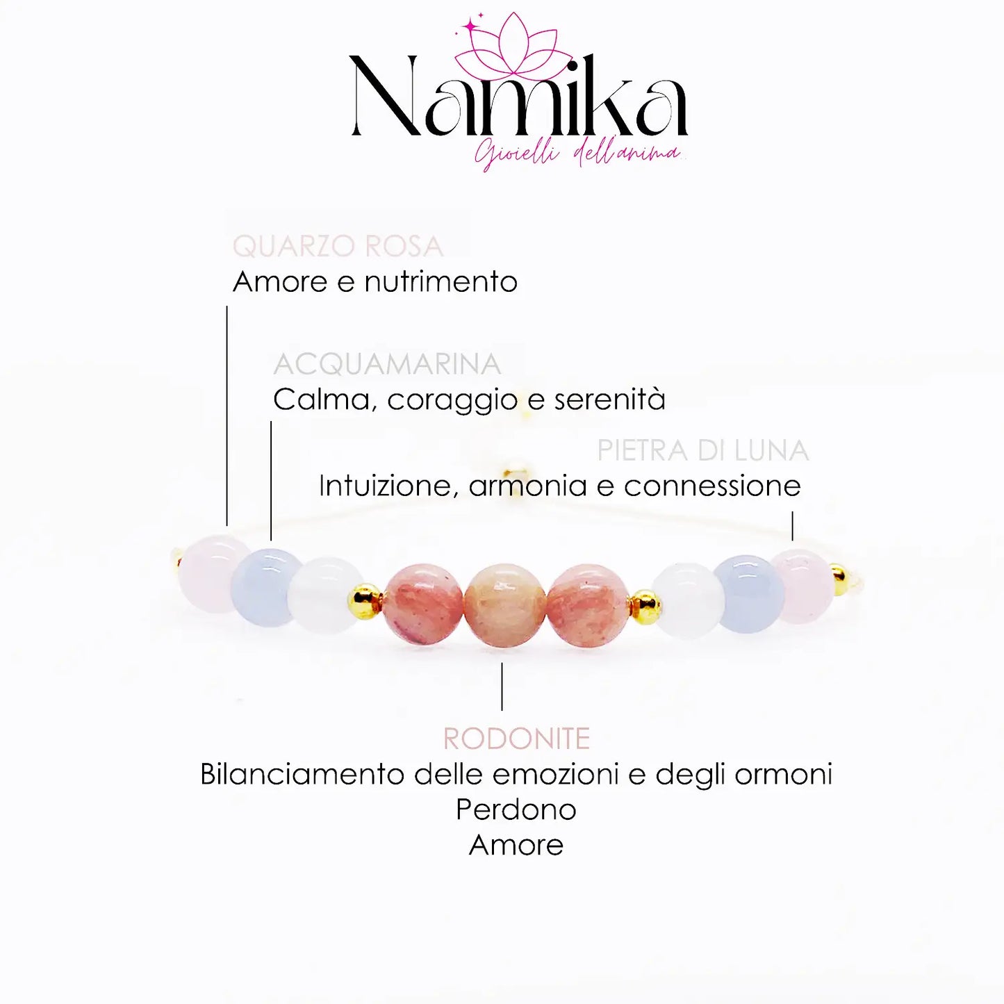 Braccialetto MOM con Pietre Naturali per GRAVIDANZA E FERTILITA' NAMIKA