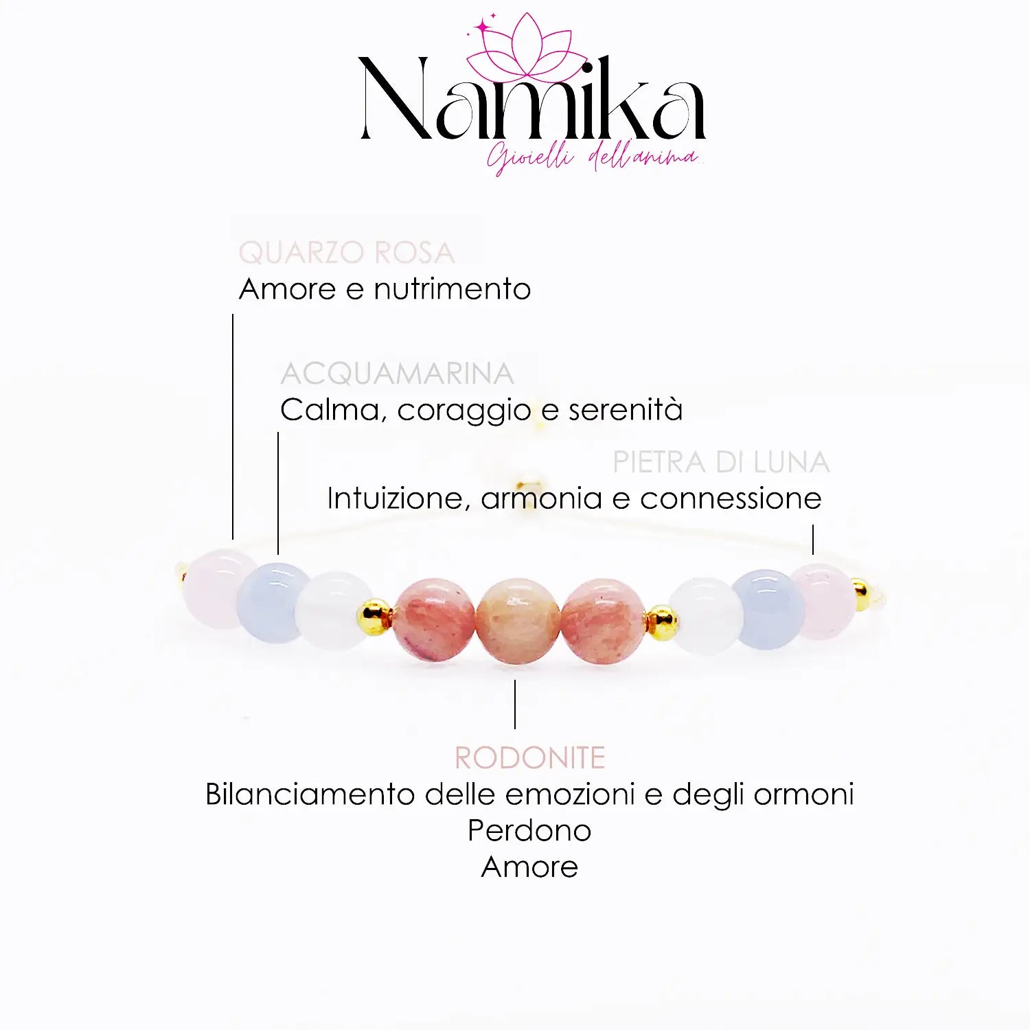 Braccialetto MOM con Pietre Naturali per GRAVIDANZA E FERTILITA' NAMIKA