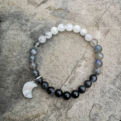 Bracciale LUNARIA - bracciale con pietre naturali e fasi lunari NAMIKA