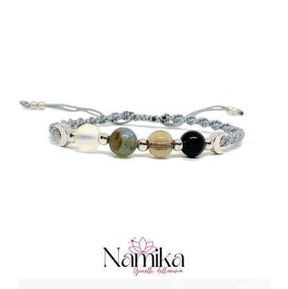 Bracciale con pietre naturali annodato a mano LUNATIO NAMIKA