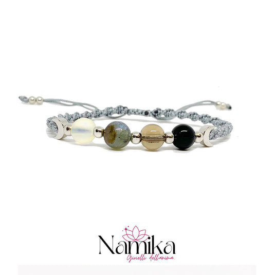 Bracciale con pietre naturali annodato a mano LUNATIO NAMIKA