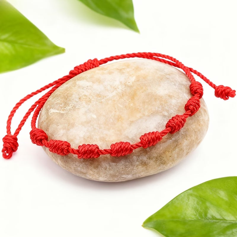 Bracciale 7 Nodi Rosso | Portafortuna Protettivo Artigianale NAMIKA