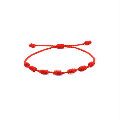 Bracciale 7 Nodi Rosso | Portafortuna Protettivo Artigianale NAMIKA