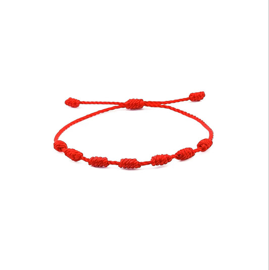 Bracciale 7 Nodi Rosso | Portafortuna Protettivo Artigianale NAMIKA