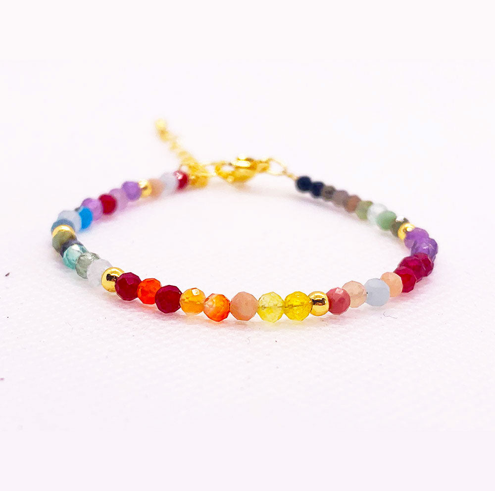 Bracciale portafortuna SERENDIPITY con pietre naturali placatura oro 18k NAMIKA