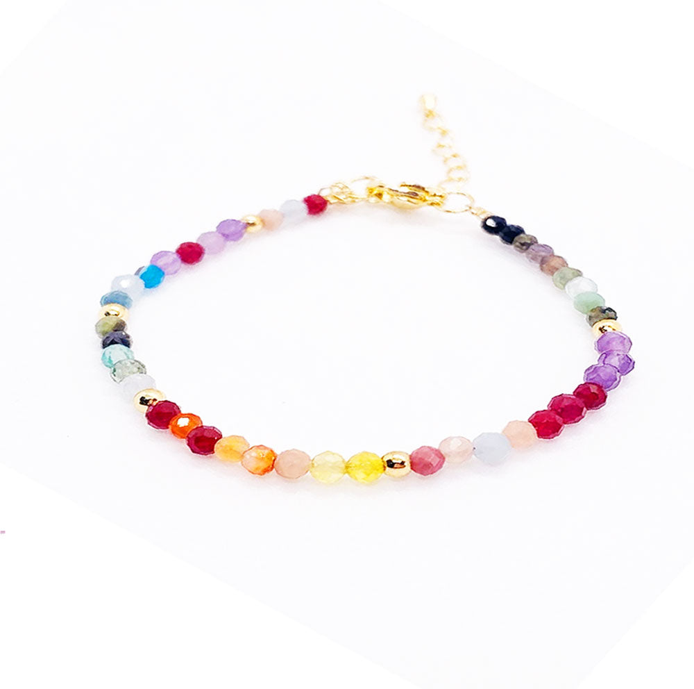 Bracciale portafortuna SERENDIPITY con pietre naturali placatura oro 18k NAMIKA