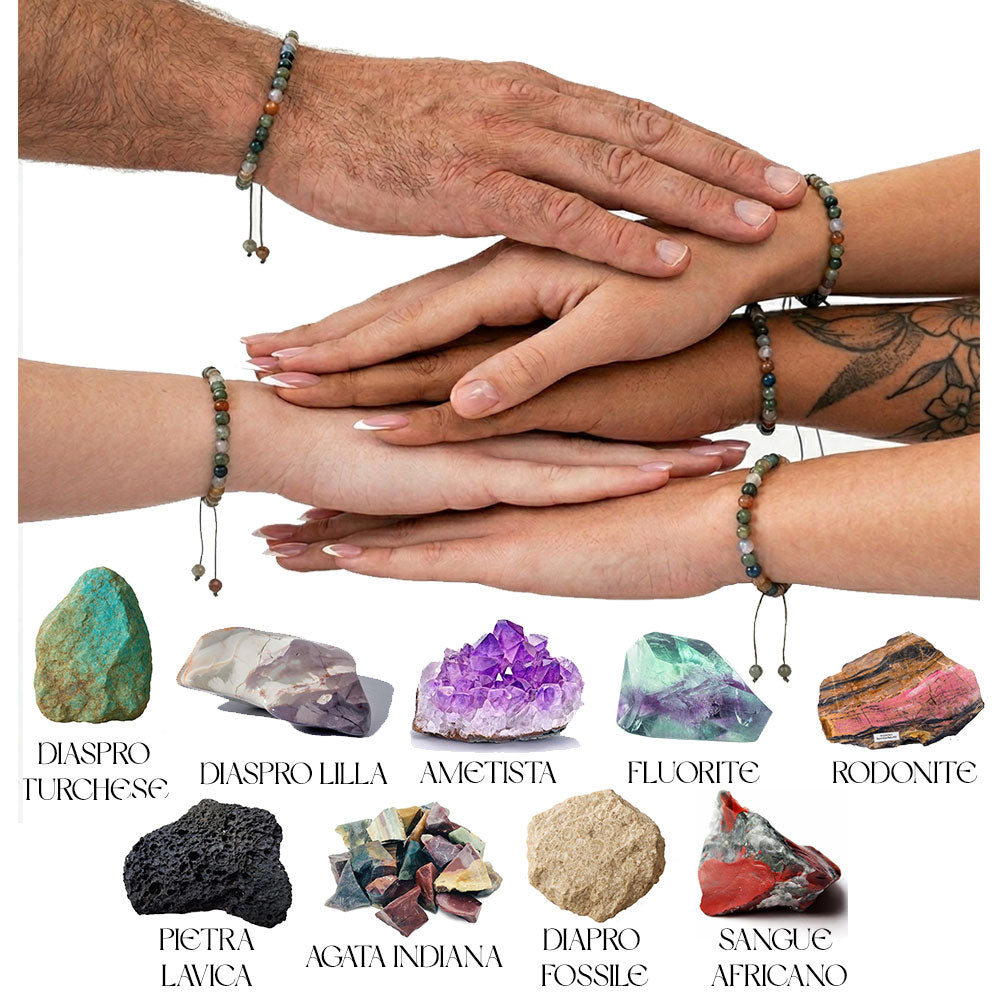 Bracciali FAMIGLIA in Pietre Naturali – Regolabili, Artigianali e Personalizzabili NAMIKA