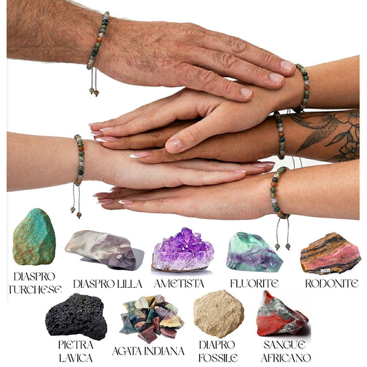 Bracciali FAMIGLIA in Pietre Naturali – Regolabili, Artigianali e Personalizzabili NAMIKA