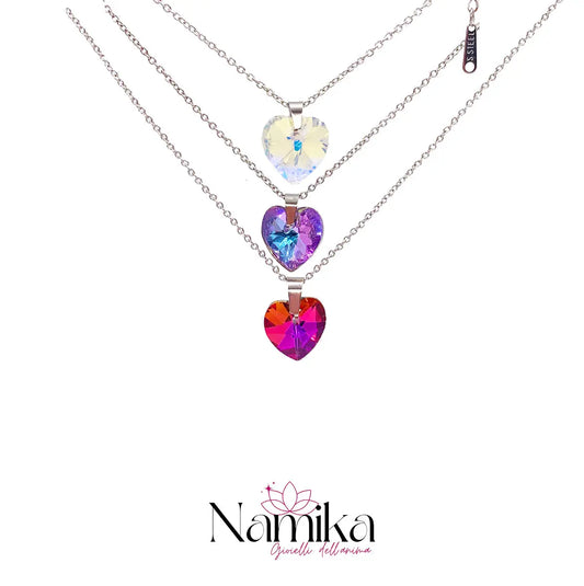 Collana cuore CRYSTAL acciaio inossidabile NAMIKA