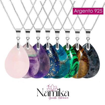 Collana in argento con pietra naturale NAMIKA