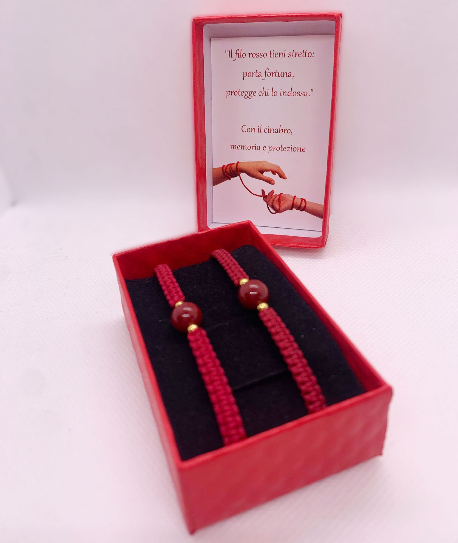 Bracciale FILO ROSSO con pietra di cinabro NAMIKA