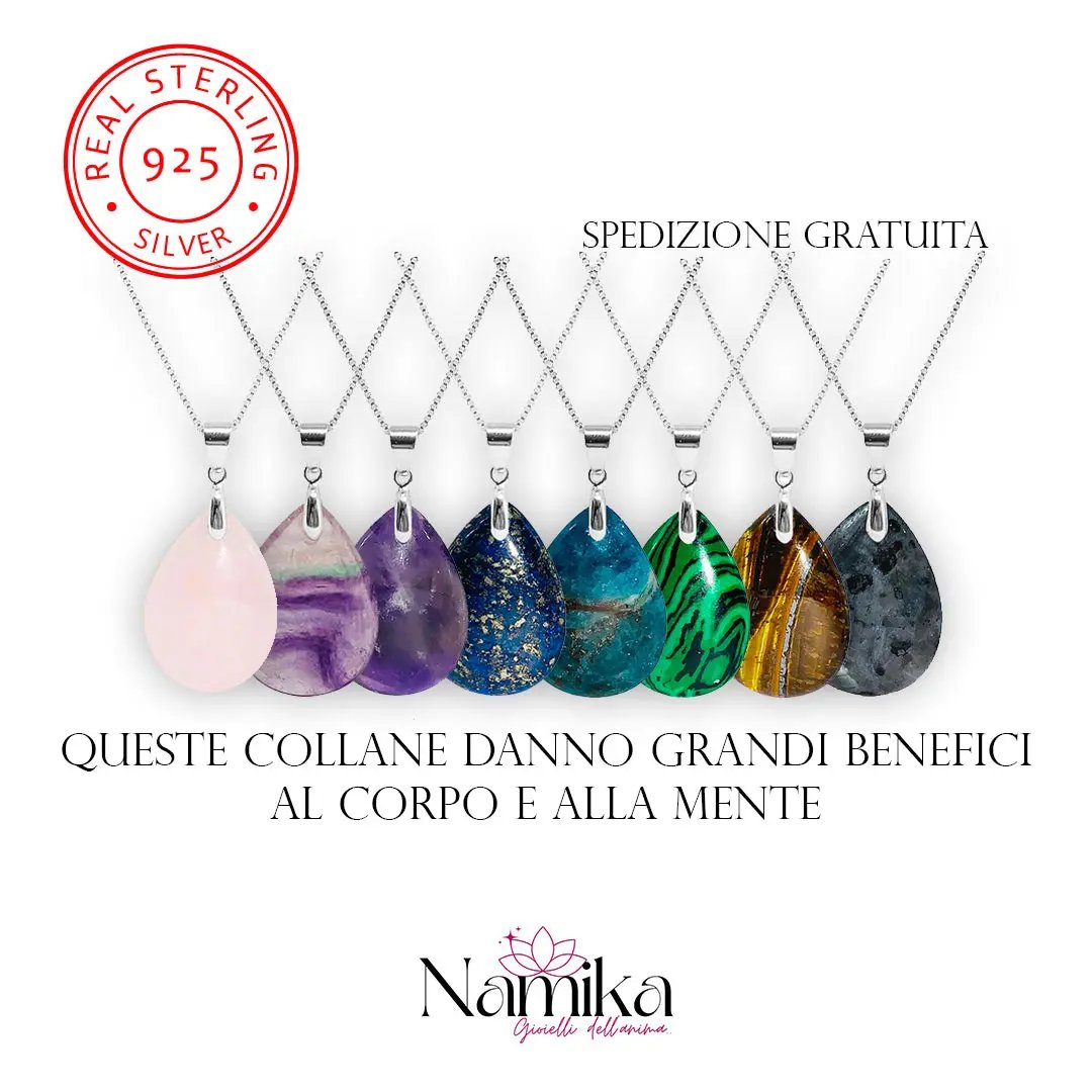 Collana in argento con pietra naturale NAMIKA