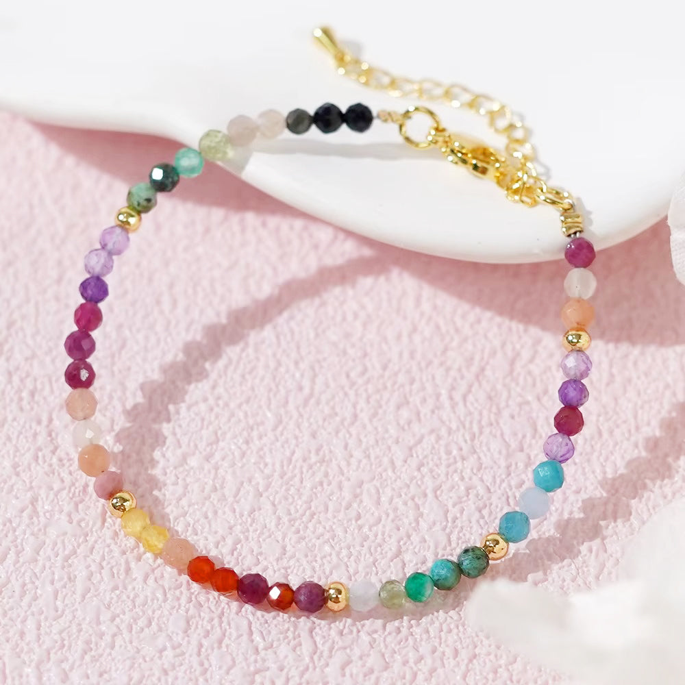 Bracciale portafortuna SERENDIPITY con pietre naturali placatura oro 18k NAMIKA