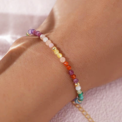Bracciale portafortuna SERENDIPITY con pietre naturali placatura oro 18k NAMIKA