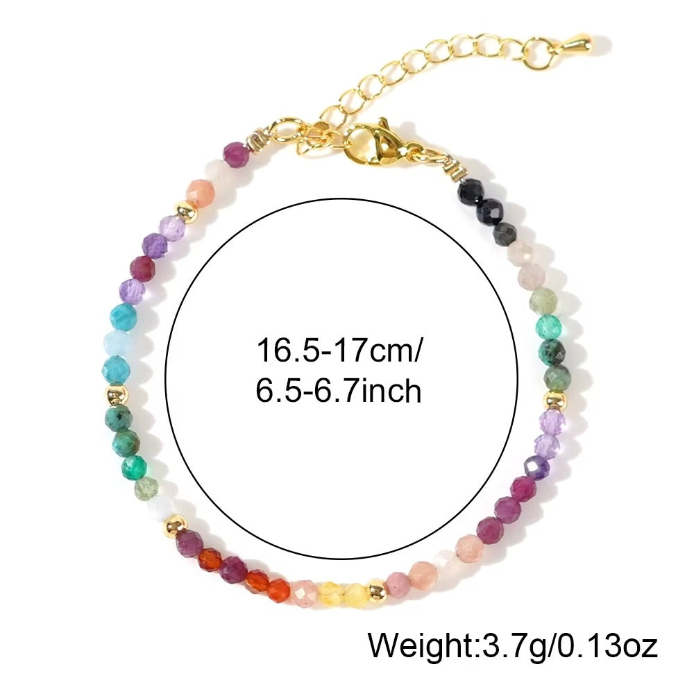 Bracciale portafortuna SERENDIPITY con pietre naturali placatura oro 18k NAMIKA