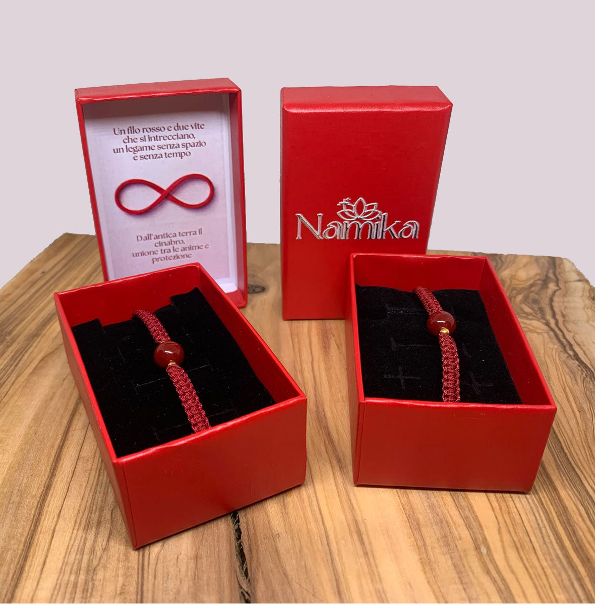 Bracciale FILO ROSSO con pietra di cinabro NAMIKA