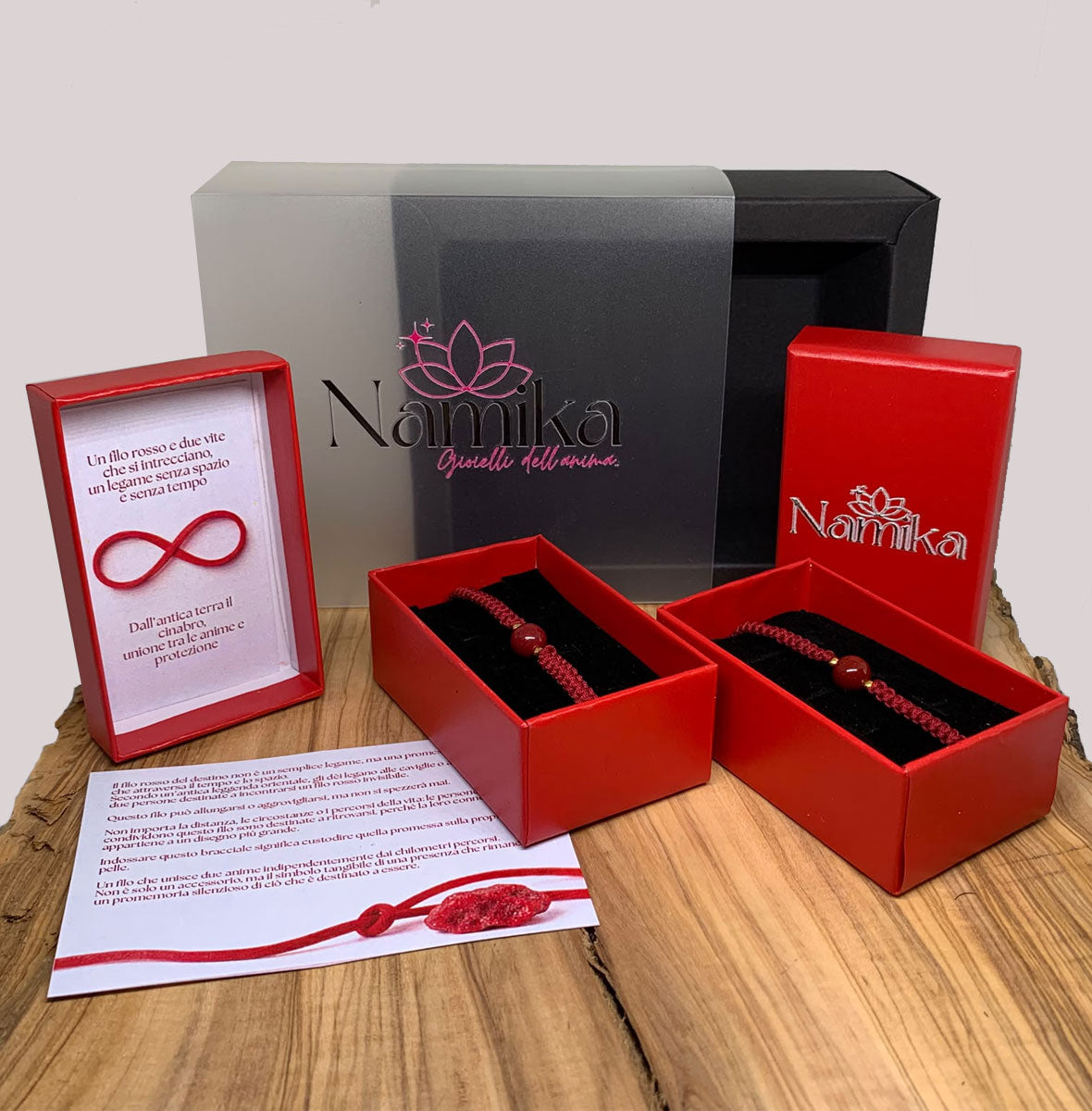Bracciale FILO ROSSO con pietra di cinabro NAMIKA